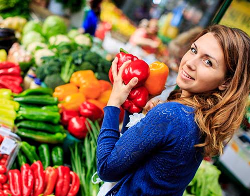 Young Woman at Farmers Market Young Woman at Farmers Market