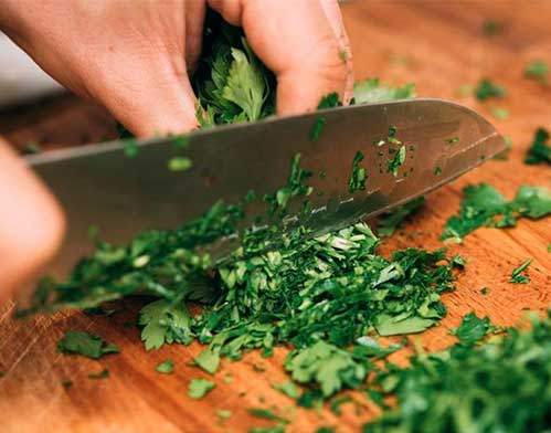 Chopping Parsley Chopping Parsley