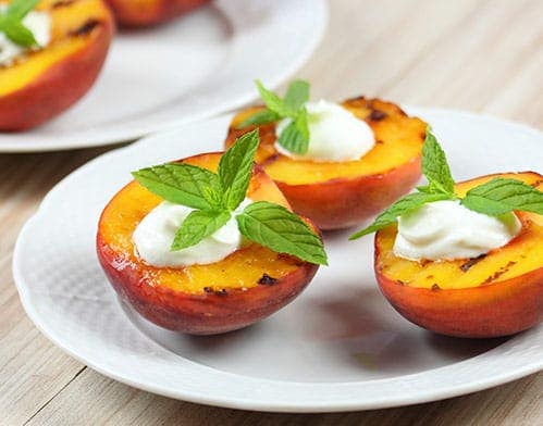 Grilled Peaches with Cashew Creme Sauce Recipe Grilled Peaches with Cashew Creme Sauce Recipe