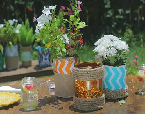 diy upcycled flower pots