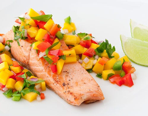 salmon with mango salsa