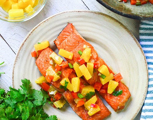 Grilled Salmon with Pineapple Salsa