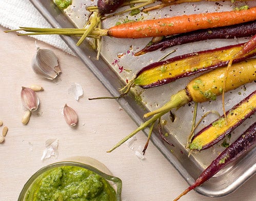 roasted carrots with pesto roasted carrots with pesto