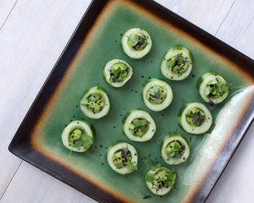 Cucumber avocado bites Cucumber avocado bites
