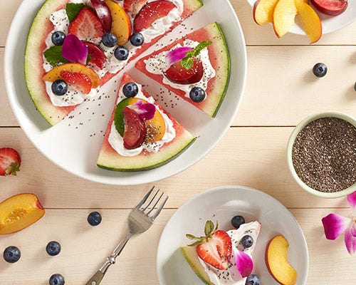 Raw watermelon pizza Raw watermelon pizza