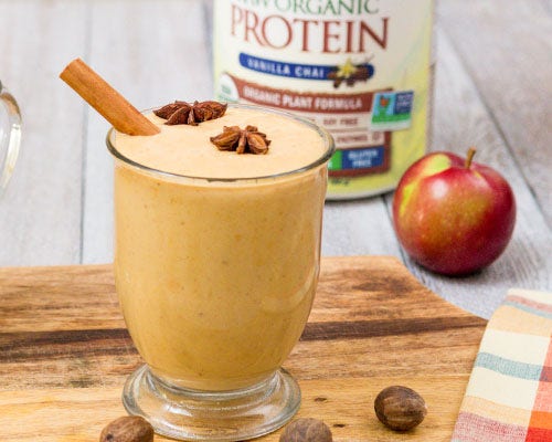 Warm apple spiced chai smoothie