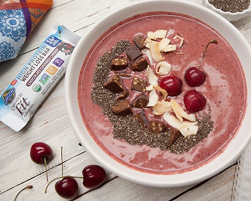 Chocolate cherry smoothie bowl