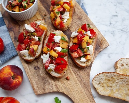 Heirloom Tomato & Peach Bruschetta Heirloom Tomato & Peach Bruschetta