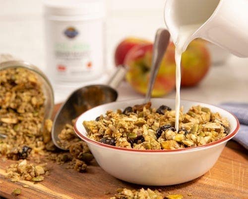 Apple Granola made with Garden of Life's Collagen. Gluten Free, Dairy Free and Soy Free.