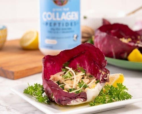 Radicchio Cups with Collagen Peptides