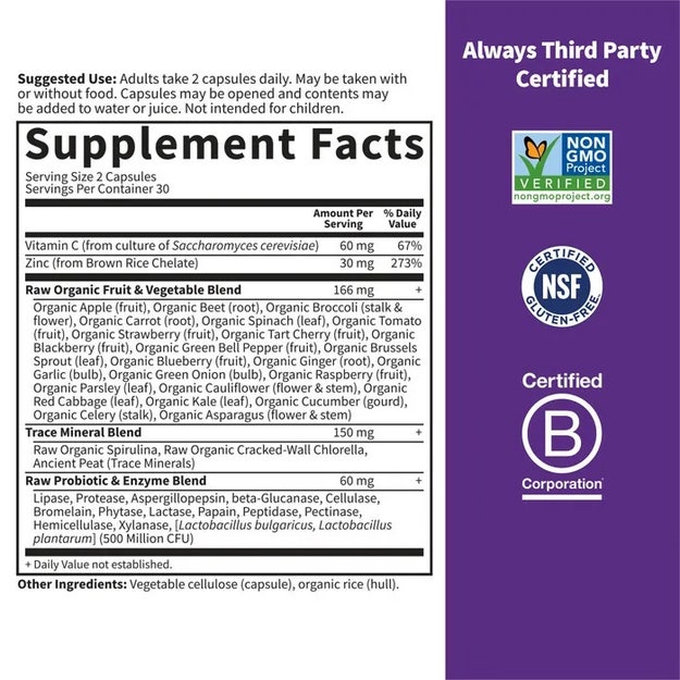 Vitamin Code Raw Zinc 60 Capsules