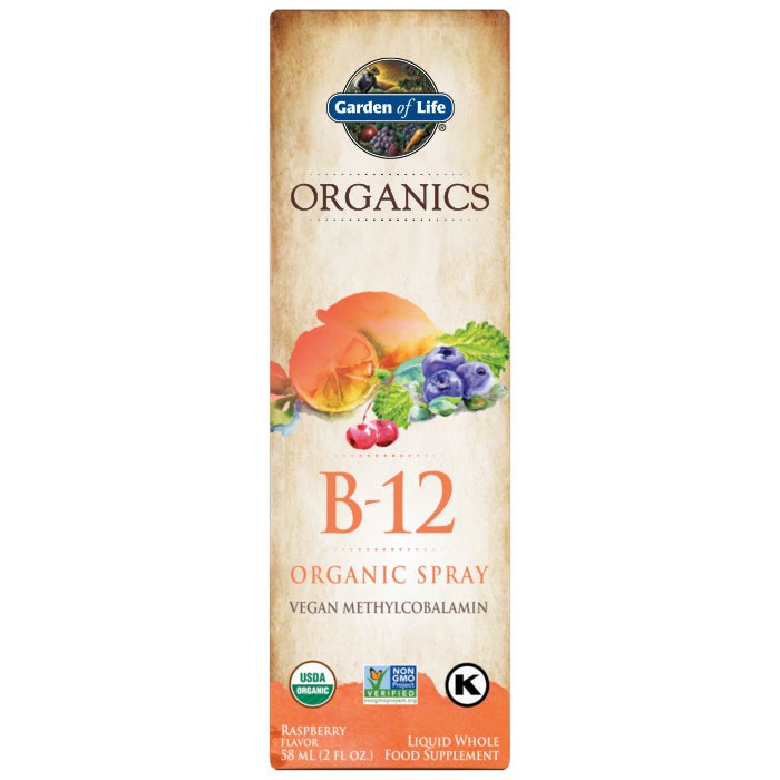 Organics B-12 Organic Spray Raspberry 2 fl oz (58ml) Liquid