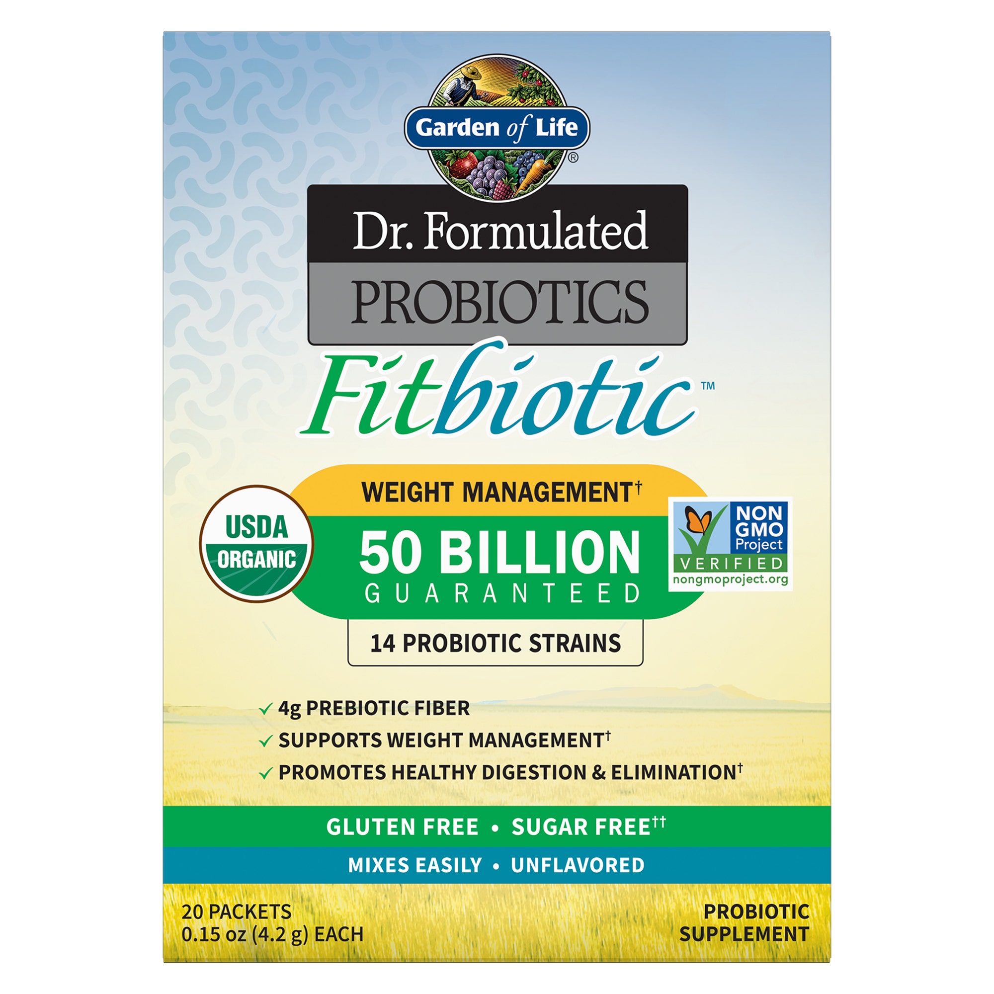 Dr. Formulated Probiotics Fitbiotic Unflavored 20 Packets 0.15oz (4.2g) Powder