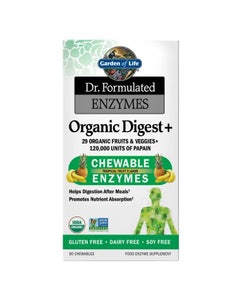 Dr. Formulated Enzymes Organic Digest+ Tropical Fruit Flavor 90 Chewables