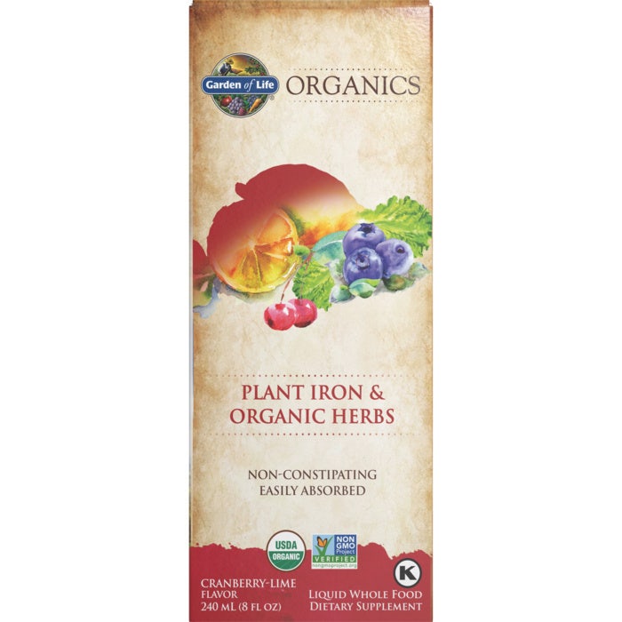 Organics Plant Iron & Organic Herbs Cranberry Lime 8 fl oz (240ml) Liquid 