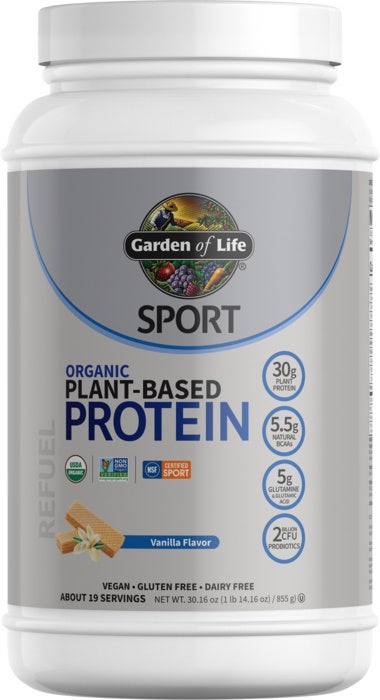 Garden of Life Sport Organic Plant-Based Protein Vanilla tub from the live Garden of Life product page