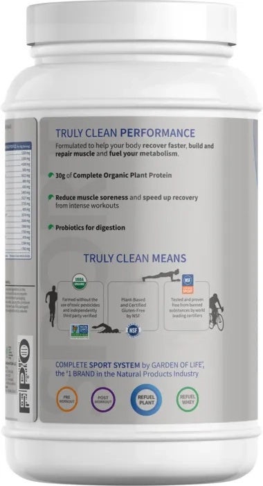 Garden of Life Organic Plant-Based Sport Protein, Vanilla - 28.4 oz canister