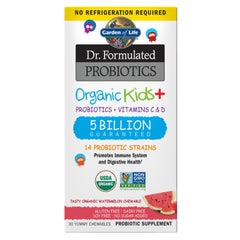 Dr. Formulated Probiotics Organic Kids+ Shelf-Stable Watermelon 30 Chewables
