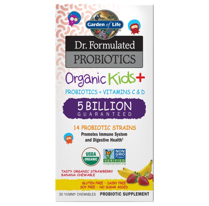 Dr. Formulated Probiotics Organic Kids+ Cooler Strawberry Banana 30 Chewables