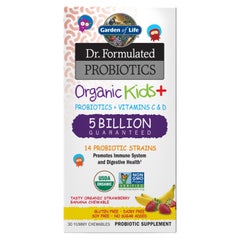 Dr. Formulated Probiotics Organic Kids+ Cooler Strawberry Banana 30 Chewables