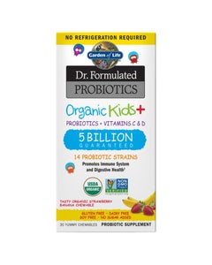 Dr. Formulated Probiotics Organic Kids+ Shelf-Stable Strawberry Banana 30 Chewables