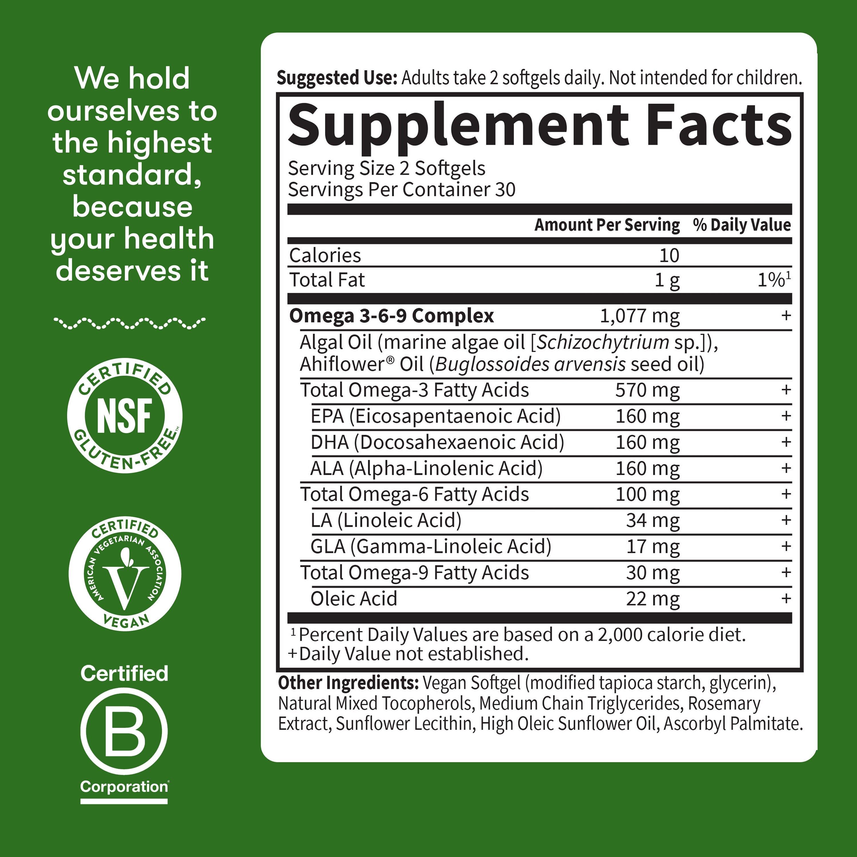 Dr. Formulated Plant-Based Full Spectrum Omega Softgels | Garden