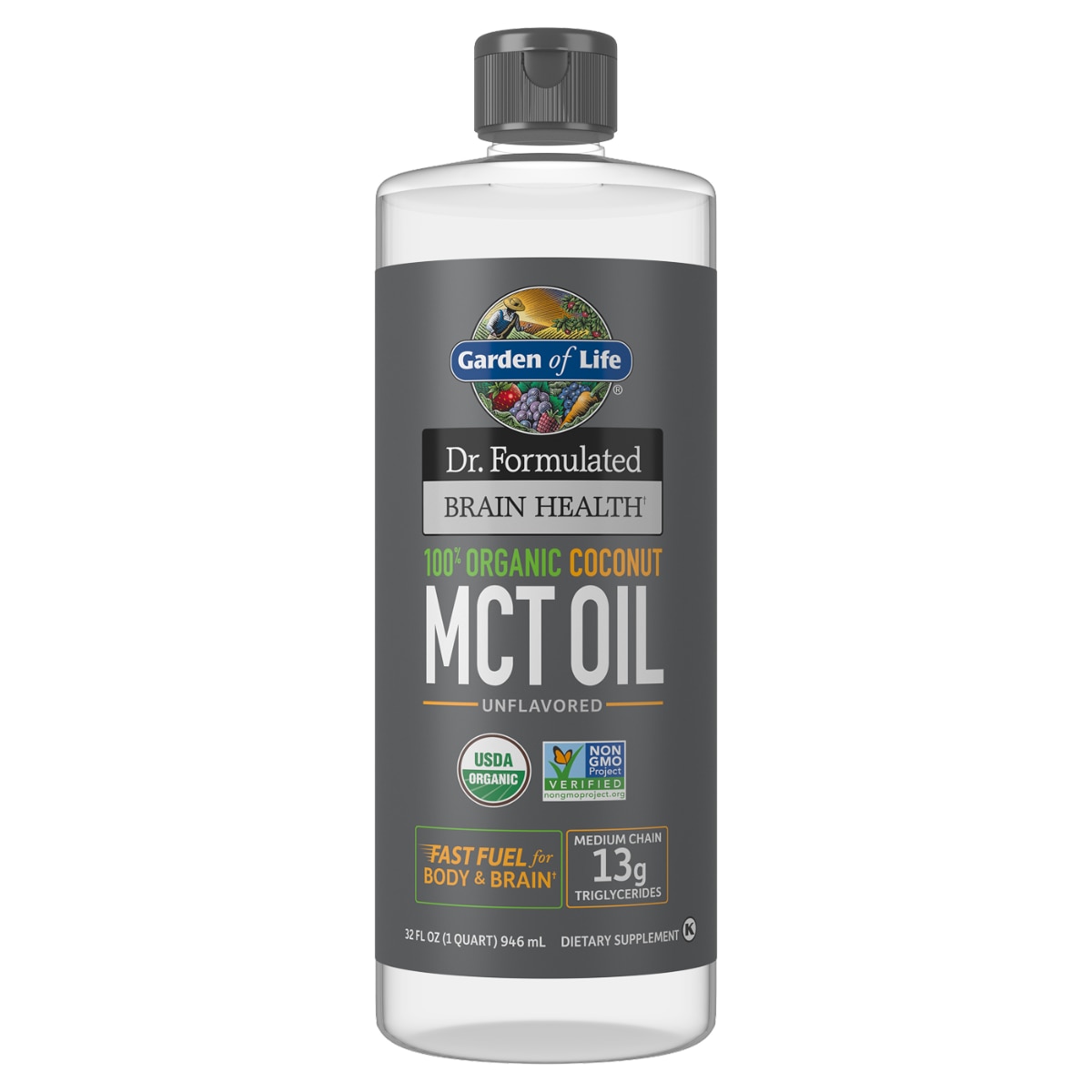 Dr. Formulated Brain Health Organic Coconut MCT Oil Liquid