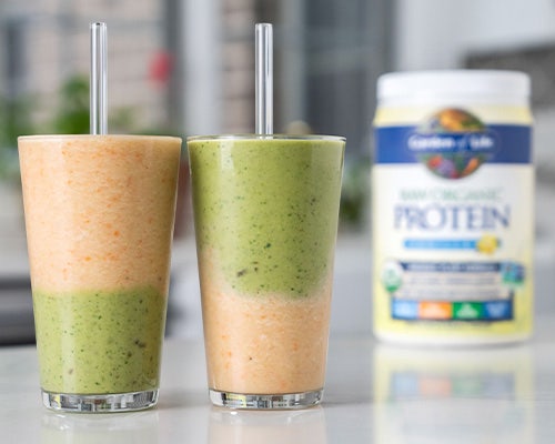 layered smoothie Garden of Life Protein