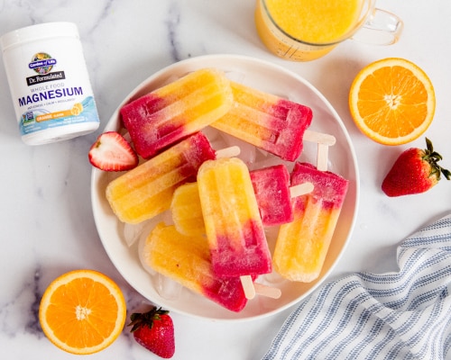 Strawberry Orange Ice Pops