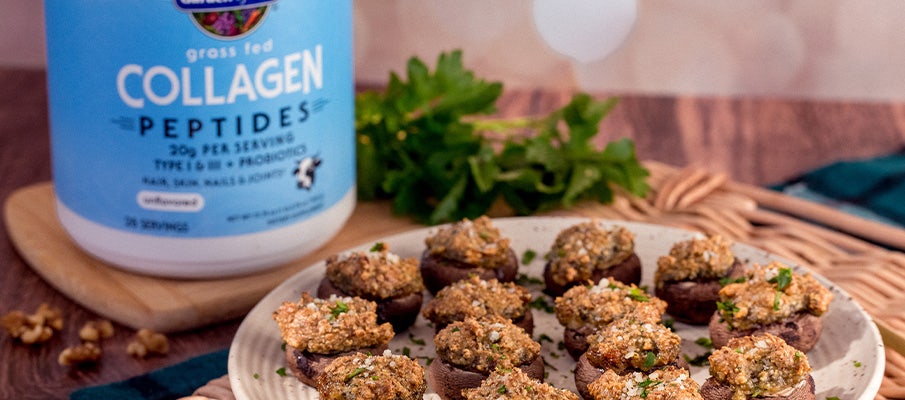 Walnut and Herb Stuffed Mushrooms