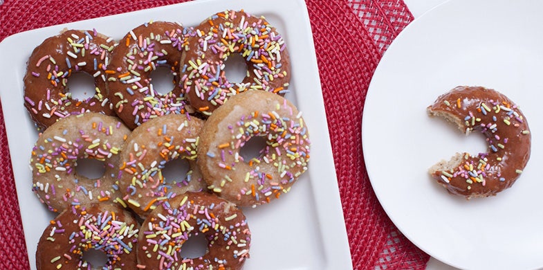 Vegan Donuts with Chocolate Protein Glaze