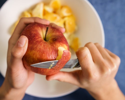 apple-being-peeled