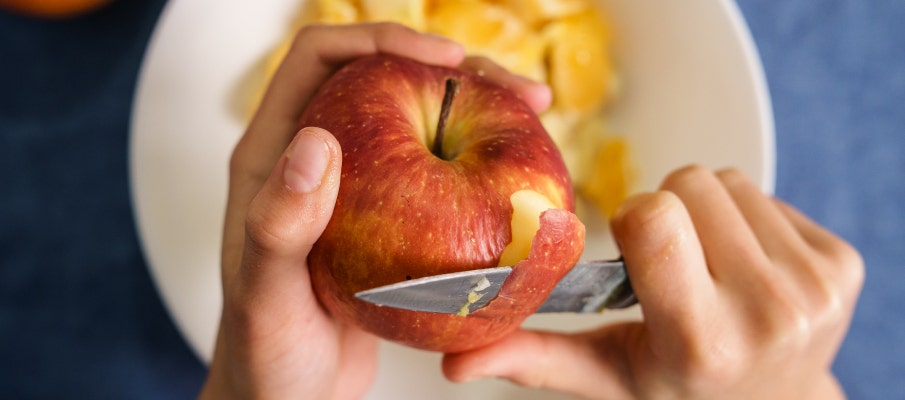 apple-being-peeled