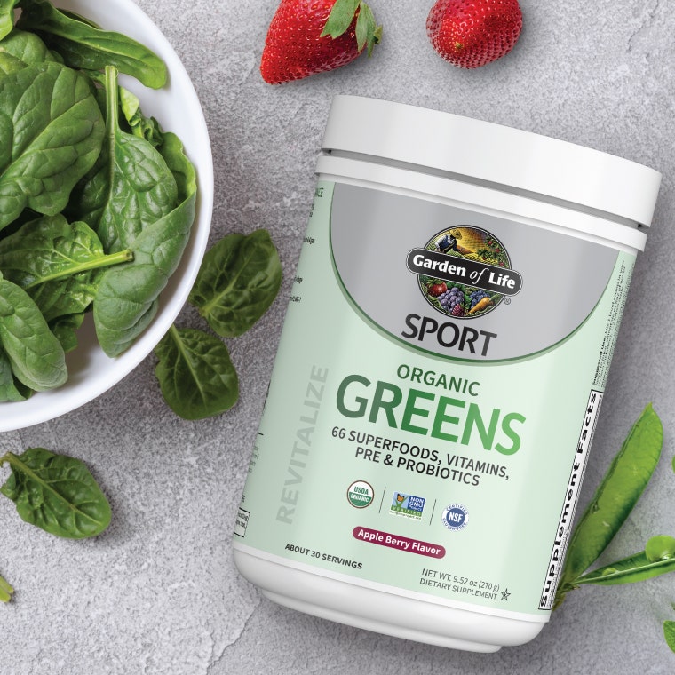 sport organic greens apple powder