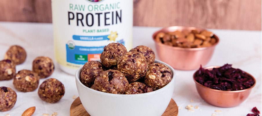 Vanilla Almond Cranberry Protein Balls  