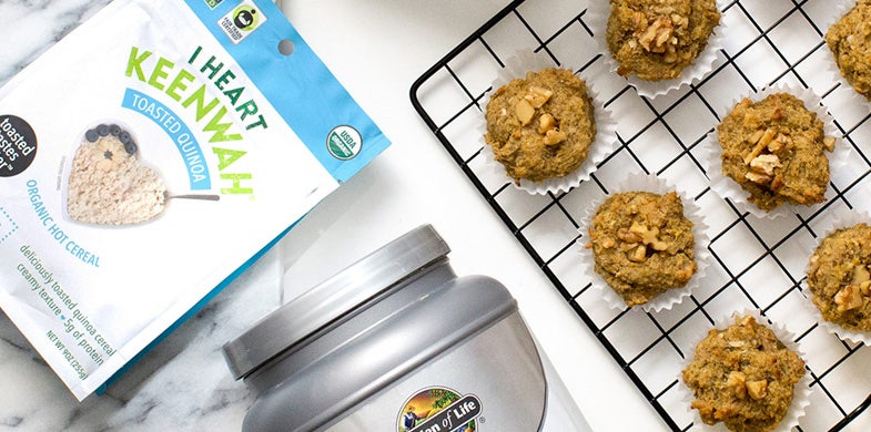 banana walnut protein muffins