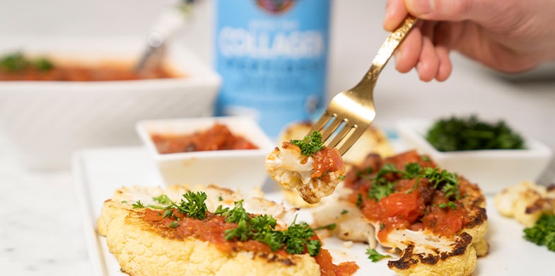 Cauliflower Steaks with Tomato Chutney