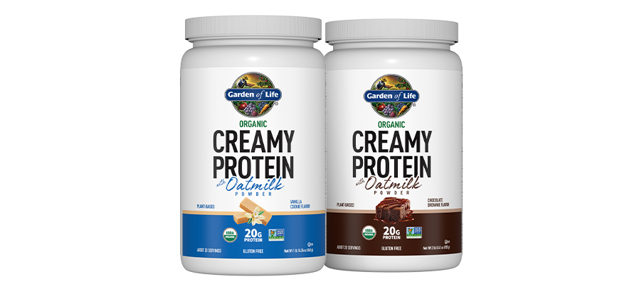 garden of life organic creamy protein with oatmilk line