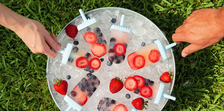 Red, White and Blue Popsicles