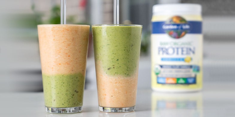 layered smoothie Garden of Life Protein