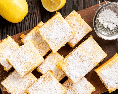 mamas lemon ginger bars cut in squares