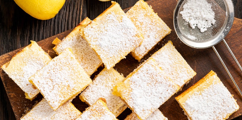 lemon ginger bars cut in squares