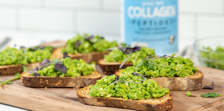 minty mashed peas and toast