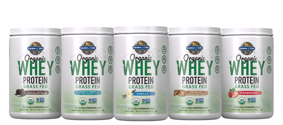 garden of life organic whey protein powders