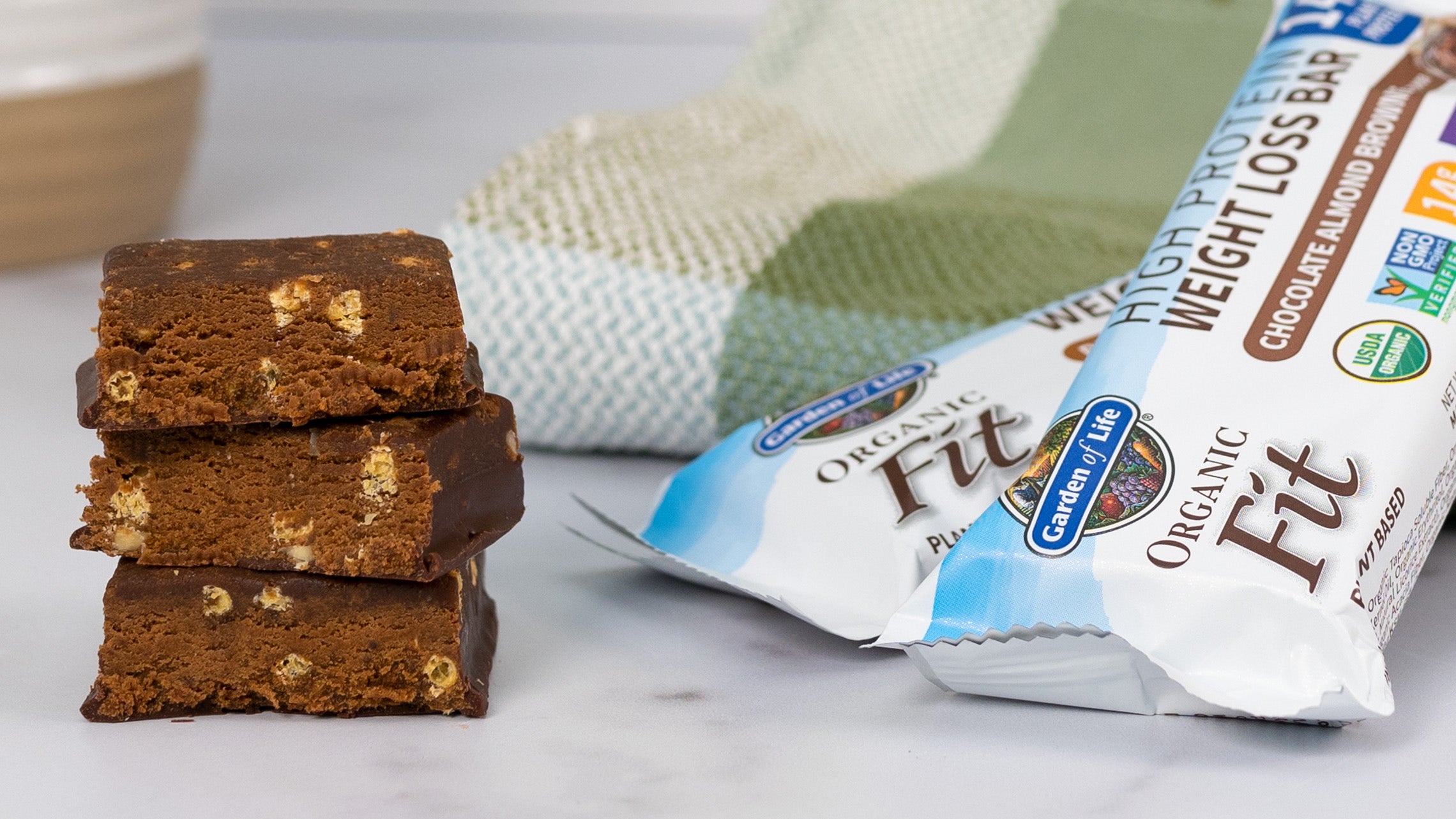 Chocolate Almond Brownie Protein Bars