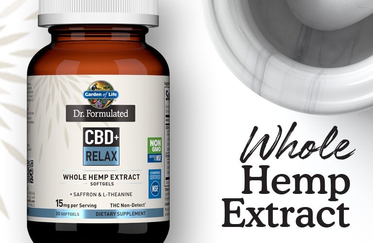 cbd relax thc free Dr Formulated softgels by Garden of Life