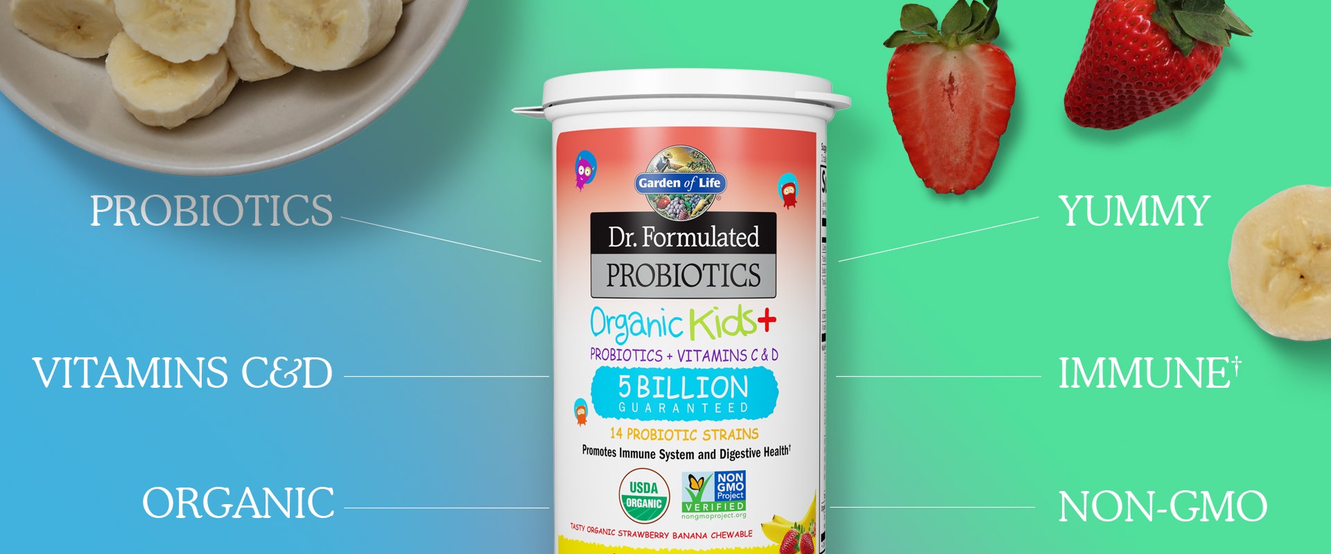 dr formulated kids+ probiotics by garden of life