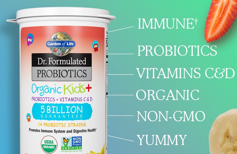 dr formulated kids+ probiotics by garden of life