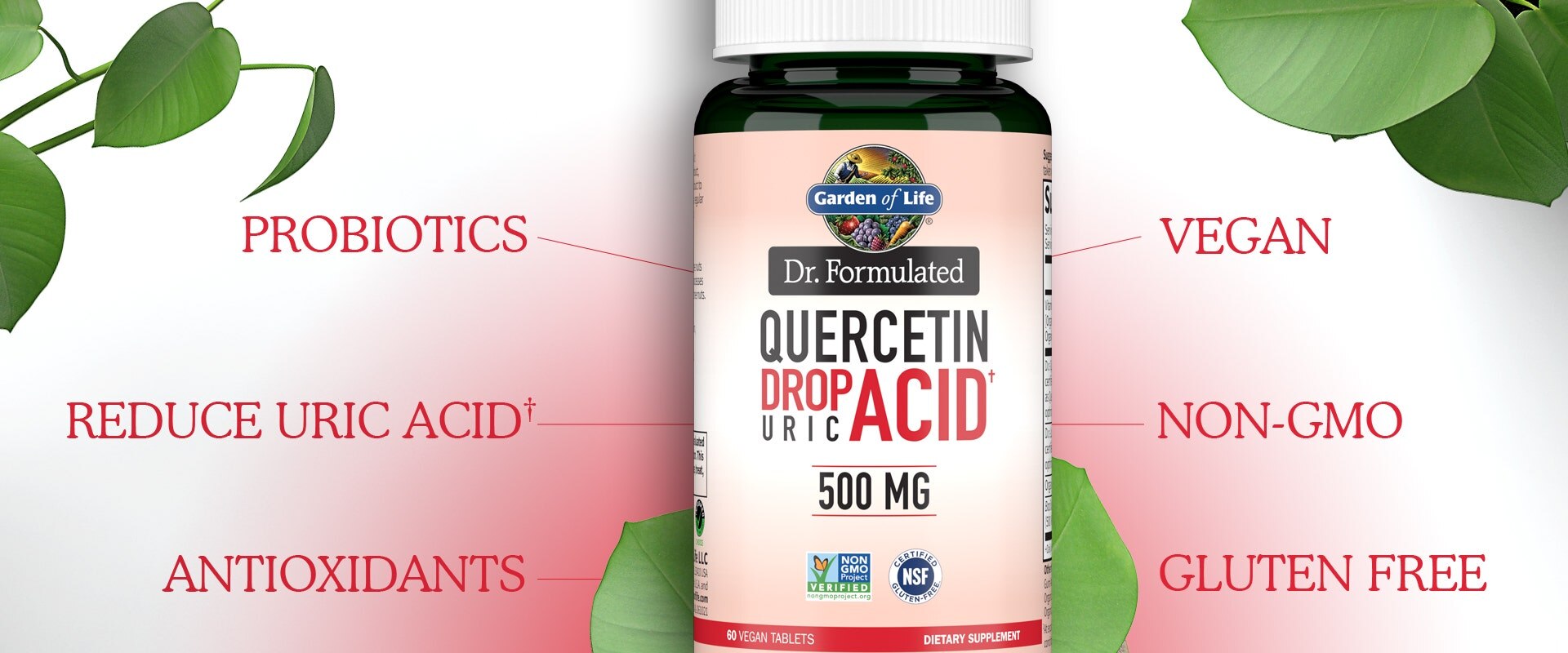 dr formulated 500mg Quercetin Drop Uric Acid by Garden of Life