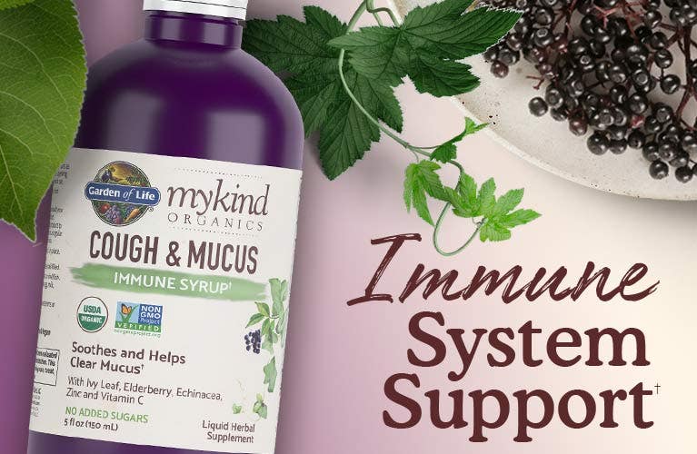 elderberry syrup cough and mucus Garden of Life mykind Organics